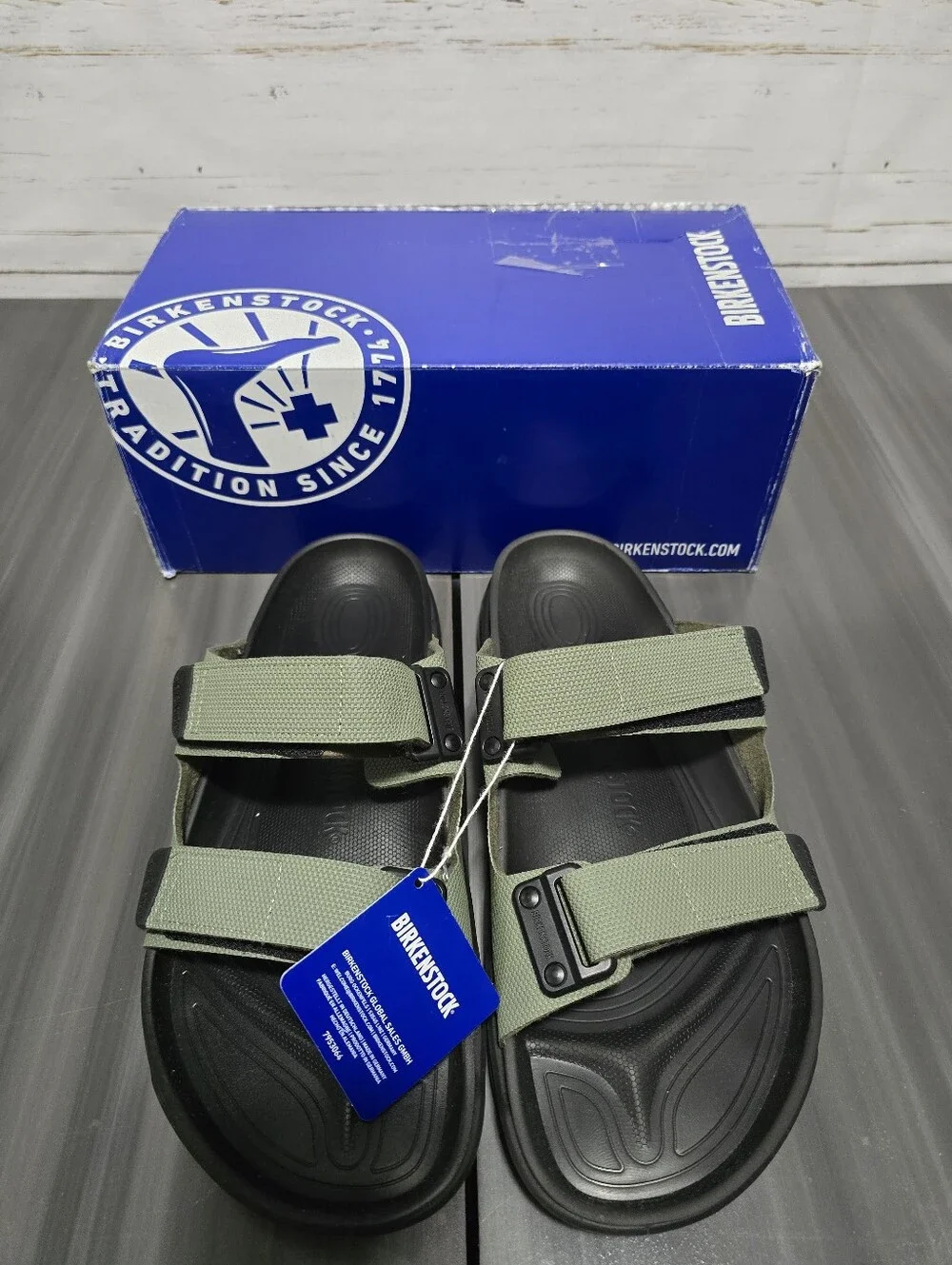 $140 BIRKENSTOCK FUTURA KHAKI ATACAMA MENS SIZE 13 NEW IN BOX BIRKO-FLOR 1022616